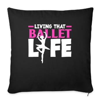 Cute Ballerina Ballet Dancer Gift - Sofa pillowcase 17,3'' x 17,3'' (45 x 45 cm) - black - Front
