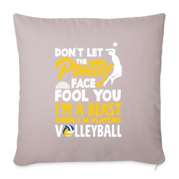 Lustiges Volleyball Geschenk - Sofakissenbezug 45 x 45 cm - helles Taupe - Vorne