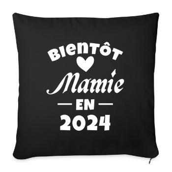 Soon to be a future Granny 2024 - Sofa pillowcase 17,3'' x 17,3'' (45 x 45 cm) - black - Front