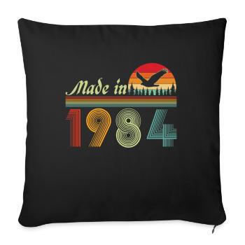 Vinatge 1984 Cadeau d’anniversaire - Housse de coussin décorative 45 x 45 cm - noir - Devant