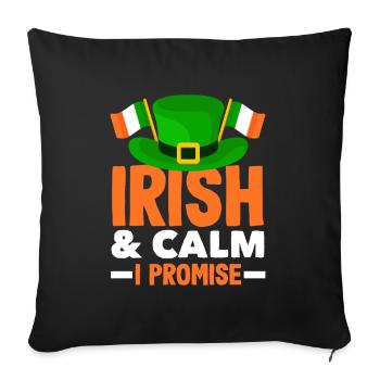 Drôle d’irlandais Irlande cadeau - Housse de coussin décorative 45 x 45 cm - noir - Devant