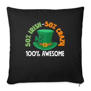 Funny Irishman Ireland Gift - Sofa pillowcase 17,3'' x 17,3'' (45 x 45 cm) - black - Front