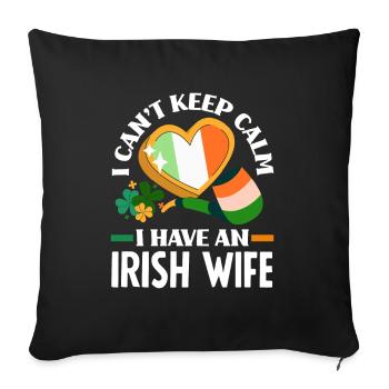 Funny Irishman Ireland Gift - Sofa pillowcase 17,3'' x 17,3'' (45 x 45 cm) - black - Front