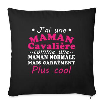 J'ai une maman cavalière - Housse de coussin décorative 45 x 45 cm - noir - Devant