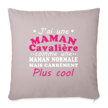 J'ai une maman cavalière - Housse de coussin décorative 45 x 45 cm - taupe clair - Devant