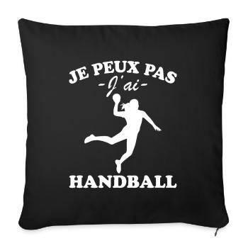 Je peux pas j'ai Handball - Housse de coussin décorative 45 x 45 cm - noir - Devant