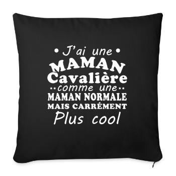 J'ai une maman cavalière - Housse de coussin décorative 45 x 45 cm - noir - Devant