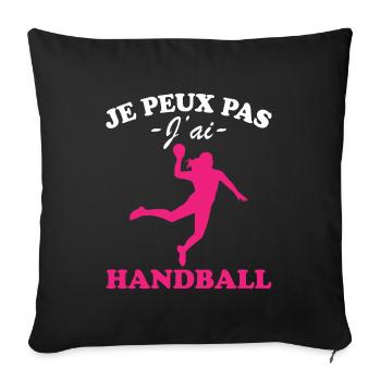 Je peux pas j'ai Handball - Housse de coussin décorative 45 x 45 cm - noir - Devant