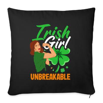 Drôle d’irlandais Irlande cadeau - Housse de coussin décorative 45 x 45 cm - noir - Devant
