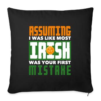 Funny Irishman Ireland Gift - Sofa pillowcase 17,3'' x 17,3'' (45 x 45 cm) - black - Front