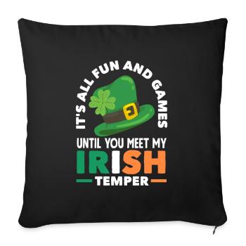 Funny Irish Ireland Gift - Sofa pillowcase 17,3'' x 17,3'' (45 x 45 cm) - black - Front