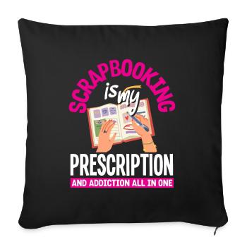 Memory Book, Scrapbook, Scrapbook, Scrapbook, Scrapbook - Sofa pillowcase 17,3'' x 17,3'' (45 x 45 cm) - black - Front