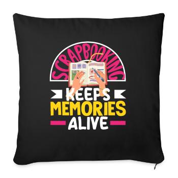 Livre de mémoire, Scrapbook, Scrapbook, Scrapbook, Scrapbook - Housse de coussin décorative 45 x 45 cm - noir - Devant