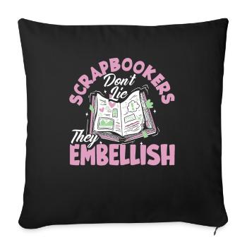 Memory Book, Scrapbook, Scrapbook, Scrapbook, Scrapbook - Sofa pillowcase 17,3'' x 17,3'' (45 x 45 cm) - black - Front