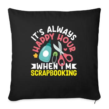 Memory Book, Scrapbook, Scrapbook, Scrapbook, Scrapbook - Sofa pillowcase 17,3'' x 17,3'' (45 x 45 cm) - black - Front