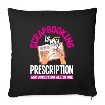 Memory Book, Scrapbook, Scrapbook, Scrapbook, Scrapbook - Sofa pillowcase 17,3'' x 17,3'' (45 x 45 cm) - black - Front