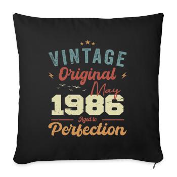 May 1986 Birthday May 1986 Gift May 1986 - Sofa pillowcase 17,3'' x 17,3'' (45 x 45 cm) - black - Front