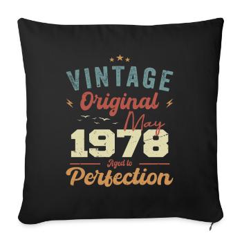 May 1978 Birthday May 1978 Gift May 1978 - Sofa pillowcase 17,3'' x 17,3'' (45 x 45 cm) - black - Front