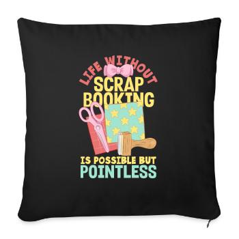 Memory Book, Scrapbook, Scrapbook, Scrapbook, Scrapbook - Sofa pillowcase 17,3'' x 17,3'' (45 x 45 cm) - black - Front