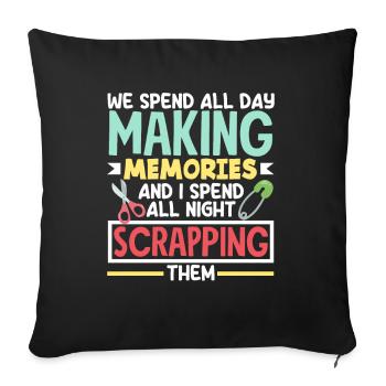 Livre de mémoire, Scrapbook, Scrapbook, Scrapbook, Scrapbook - Housse de coussin décorative 45 x 45 cm - noir - Devant