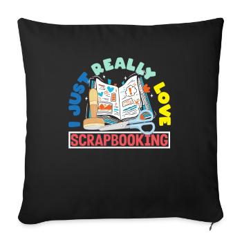 Memory Book, Scrapbook, Scrapbook, Scrapbook, Scrapbook - Sofa pillowcase 17,3'' x 17,3'' (45 x 45 cm) - black - Front