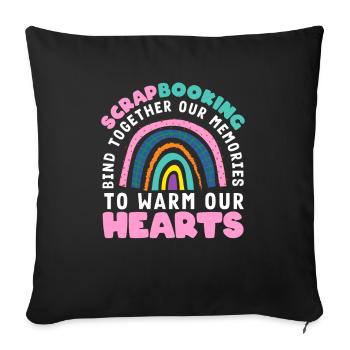 Memory Book, Scrapbook, Scrapbook, Scrapbook, Scrapbook - Sofa pillowcase 17,3'' x 17,3'' (45 x 45 cm) - black - Front