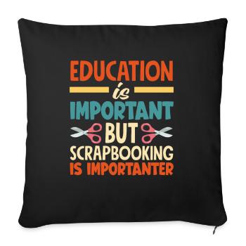 Livre de mémoire, Scrapbook, Scrapbook, Scrapbook, Scrapbook - Housse de coussin décorative 45 x 45 cm - noir - Devant