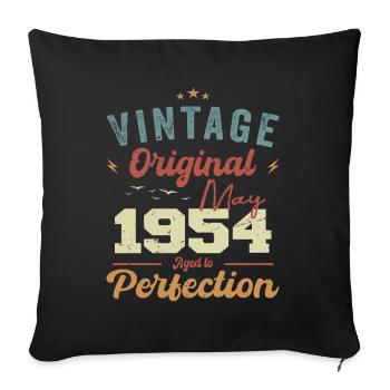 May 1954 Birthday May 1954 Gift May 1954 - Sofa pillowcase 17,3'' x 17,3'' (45 x 45 cm) - black - Front