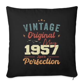 Mai 1957 Geburtstag Mai 1957 Geschenk Mai 1957 - Sofakissenbezug 45 x 45 cm - Schwarz - Vorne