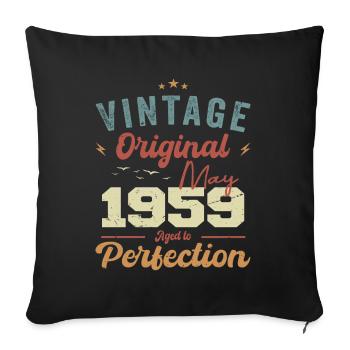 Mai 1959 anniversaire Mai 1959 cadeau Mai 1959 - Housse de coussin décorative 45 x 45 cm - noir - Devant