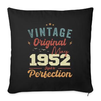 Mai 1952 Geburtstag Mai 1952 Geschenk Mai 1952 - Sofakissenbezug 45 x 45 cm - Schwarz - Vorne