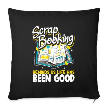 Livre de mémoire, Scrapbook, Scrapbook, Scrapbook, Scrapbook - Housse de coussin décorative 45 x 45 cm - noir - Devant