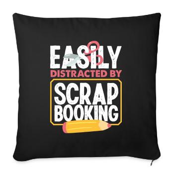 Memory Book, Scrapbook, Scrapbook, Scrapbook, Scrapbook - Sofa pillowcase 17,3'' x 17,3'' (45 x 45 cm) - black - Front