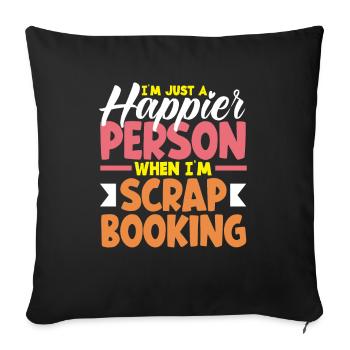 Livre de mémoire, Scrapbook, Scrapbook, Scrapbook, Scrapbook - Housse de coussin décorative 45 x 45 cm - noir - Devant