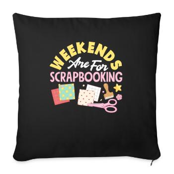 Memory Book, Scrapbook, Scrapbook, Scrapbook, Scrapbook - Sofa pillowcase 17,3'' x 17,3'' (45 x 45 cm) - black - Front