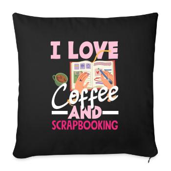 Memory Book, Scrapbook, Scrapbook, Scrapbook, Scrapbook - Sofa pillowcase 17,3'' x 17,3'' (45 x 45 cm) - black - Front