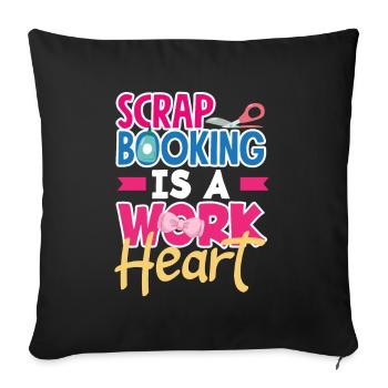 Livre de mémoire, Scrapbook, Scrapbook, Scrapbook, Scrapbook - Housse de coussin décorative 45 x 45 cm - noir - Devant