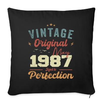 Mai 1987 Geburtstag Mai 1987 Geschenk Mai 1987 - Sofakissenbezug 45 x 45 cm - Schwarz - Vorne
