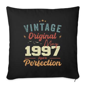 May 1997 Birthday May 1997 Gift May 1997 - Sofa pillowcase 17,3'' x 17,3'' (45 x 45 cm) - black - Front