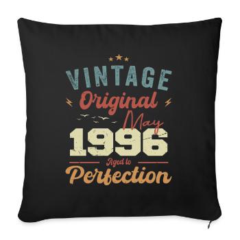 Mai 1996 Anniversaire Mai 1996 Cadeau Mai 1996 - Housse de coussin décorative 45 x 45 cm - noir - Devant