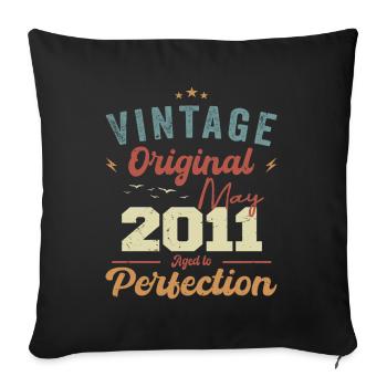May 2011 Birthday May 2011 Gift May 2011 - Sofa pillowcase 17,3'' x 17,3'' (45 x 45 cm) - black - Front
