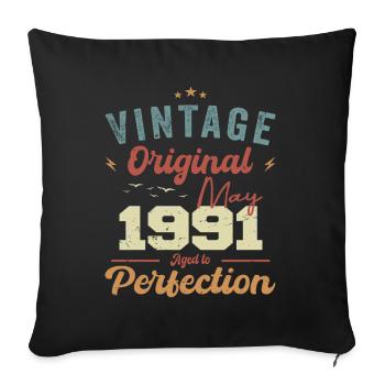 Mai 1991 Geburtstag Mai 1991 Geschenk Mai 1991 - Sofakissenbezug 45 x 45 cm - Schwarz - Vorne