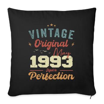 May 1993 Birthday May 1993 Gift May 1993 - Sofa pillowcase 17,3'' x 17,3'' (45 x 45 cm) - black - Front