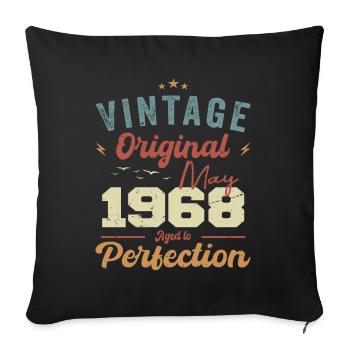 May 1968 Birthday May 1968 Gift May 1968 - Sofa pillowcase 17,3'' x 17,3'' (45 x 45 cm) - black - Front