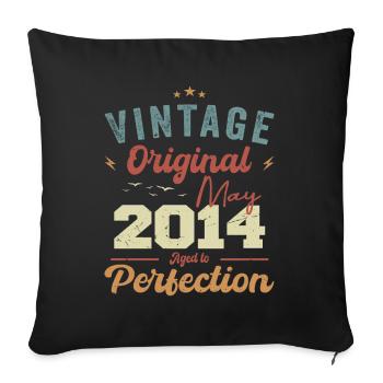 Mai 2014 Geburtstag Mai 2014 Geschenk Mai 2014 - Sofakissenbezug 45 x 45 cm - Schwarz - Vorne