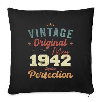Mai 1942 Geburtstag Mai 1942 Geschenk Mai 1942 - Sofakissenbezug 45 x 45 cm - Schwarz - Vorne