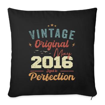May 2016 Birthday May 2016 Gift May 2016 - Sofa pillowcase 17,3'' x 17,3'' (45 x 45 cm) - black - Front