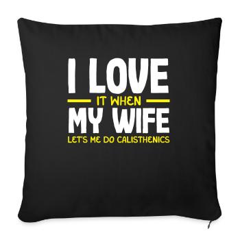 Calisthenics Training Fitness Workout - Sofa pillowcase 17,3'' x 17,3'' (45 x 45 cm) - black - Front