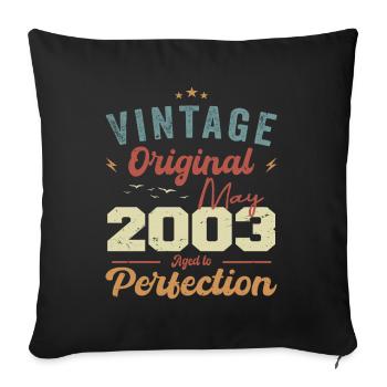 Mai 2003 Anniversaire Mai 2003 Cadeau Mai 2003 - Housse de coussin décorative 45 x 45 cm - noir - Devant