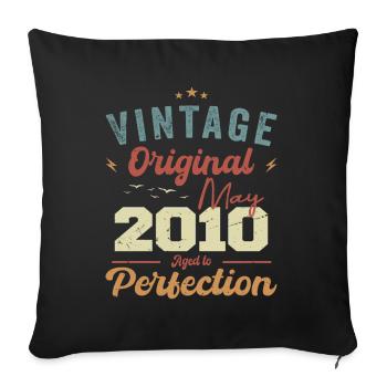 May 2010 Birthday May 2010 Gift May 2010 - Sofa pillowcase 17,3'' x 17,3'' (45 x 45 cm) - black - Front